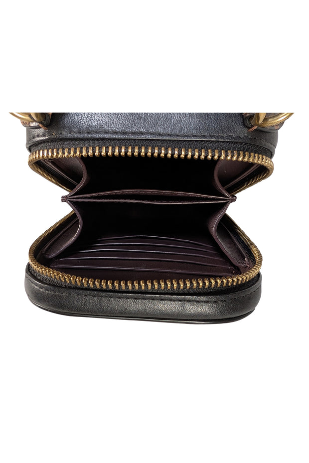 Coach - Black Leather Jean Michel Baquiat Alie Camera Bag w/ Snakeskin Detail