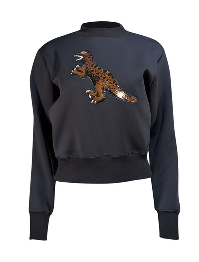 Noli - Black w/ Sequin Patch Crewneck Sweatshirt Sz S