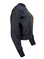 Noli - Black w/ Sequin Patch Crewneck Sweatshirt Sz S