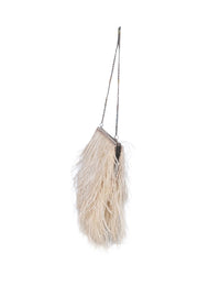 Moyna - Beige Feather Detail Clutch Bag