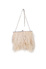 Moyna - Beige Feather Detail Clutch Bag