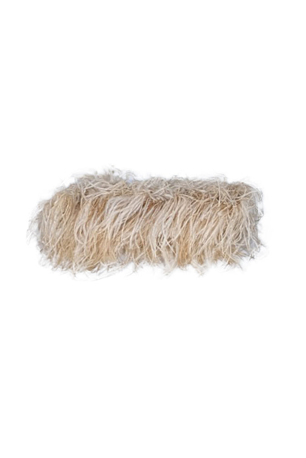 Moyna - Beige Feather Detail Clutch Bag