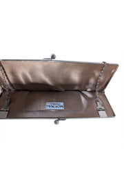 Moyna - Beige Feather Detail Clutch Bag