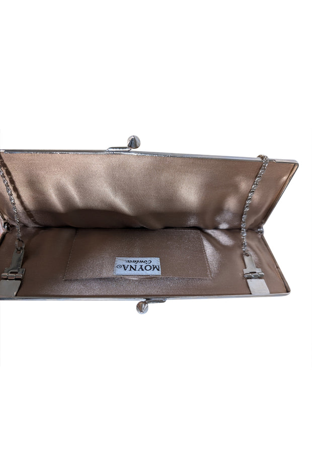 Moyna - Beige Feather Detail Clutch Bag