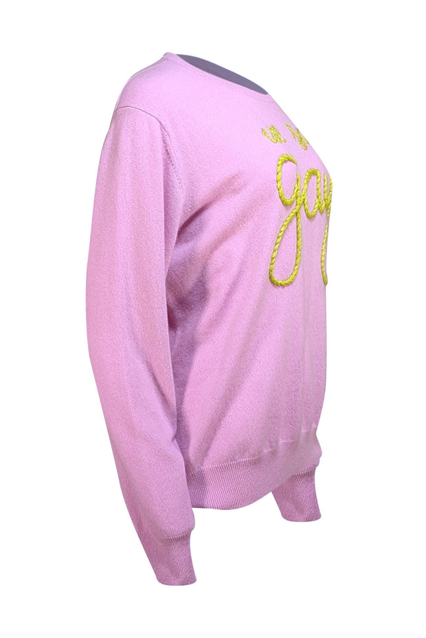 Lingua Franca - Lilac "We Say Gay" Crewneck Sweater Sz XXXL - Current Boutique