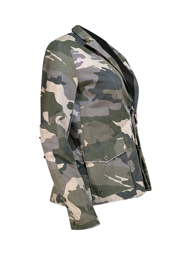Zadig & Voltaire - Olive Green Camouflage Print Blazer Sz L