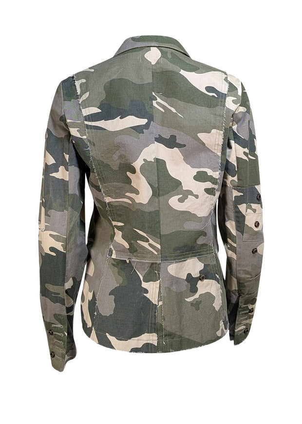Zadig & Voltaire - Olive Green Camouflage Print Blazer Sz L