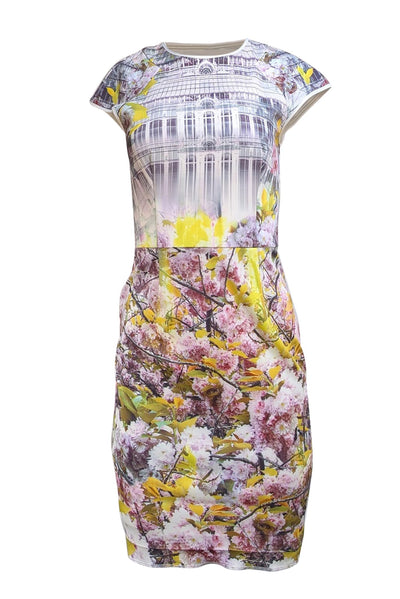 Ted Baker - White Floral Multi Print Mini Dress Sz 4 - Current Boutique