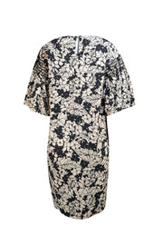 Weekend Max Mara - Black & Ivory Floral Dress Sz 10 - Current Boutique