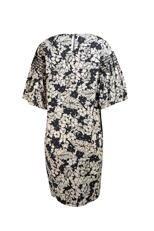 Weekend Max Mara - Black & Ivory Floral Dress Sz 10 - Current Boutique