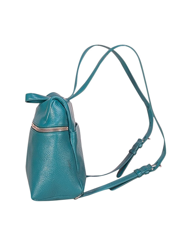 Kara - Kelly Green Pebbled Leather Mini Backpack