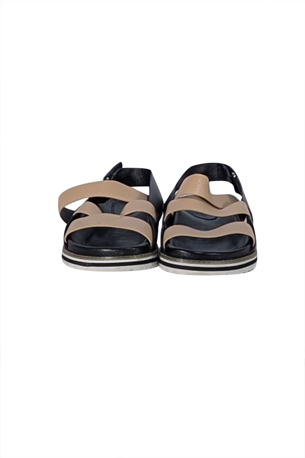 Whistles - Beige & Black Strappy Sandals Sz 8 - Current Boutique