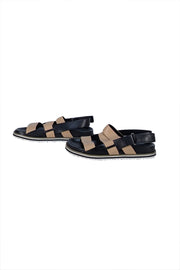 Whistles - Beige & Black Strappy Sandals Sz 8 - Current Boutique