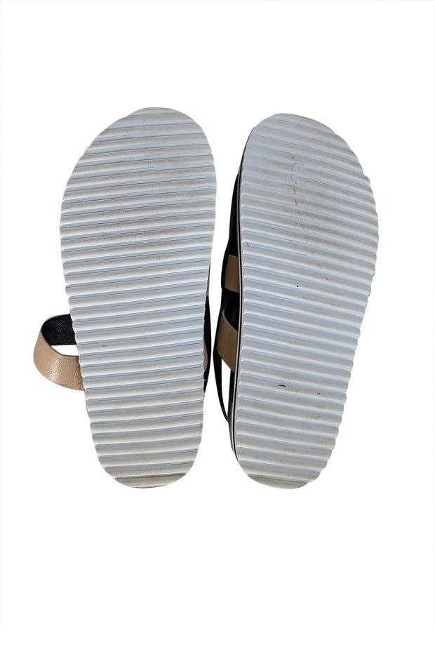 Whistles - Beige & Black Strappy Sandals Sz 8 - Current Boutique