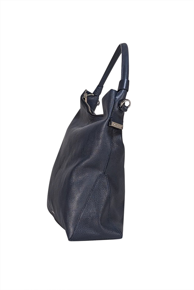 Whistles - Navy Pebbled Leather Satchel Bag