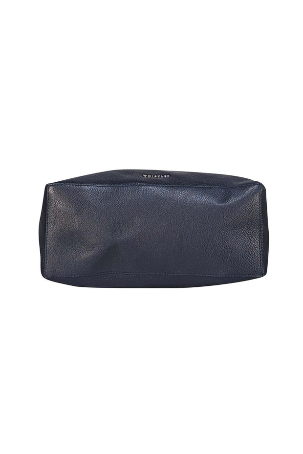 Whistles - Navy Pebbled Leather Satchel Bag