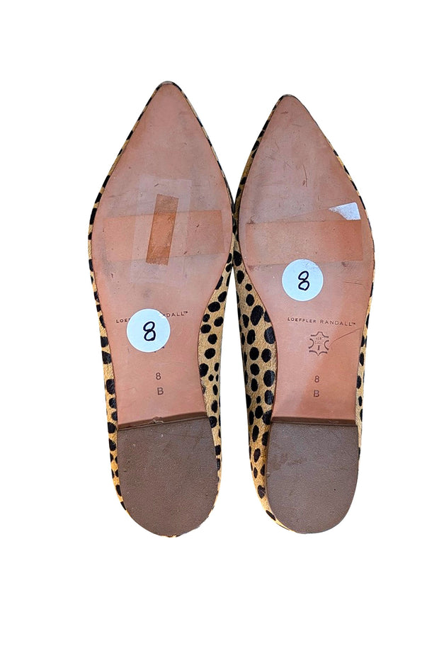 Loeffler Randall - Tan & Black Leopard Print Calf Hair Flats Sz 8 - Current Boutique