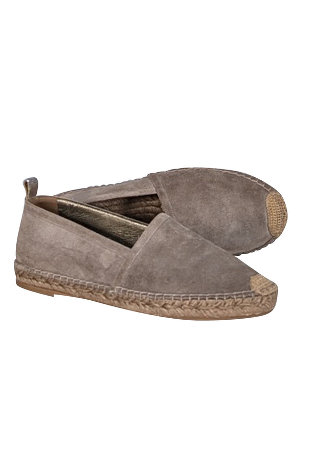 Brunello Cucinelli - Taupe Suede Espadrille Flats Sz 8.5 - Current Boutique
