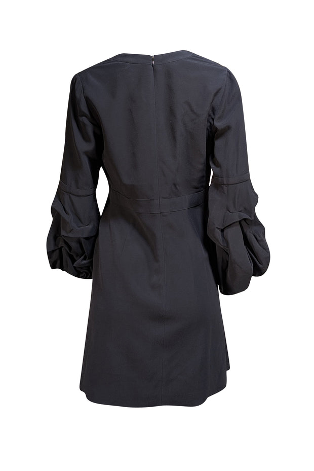 Alexis - Black Long Gathered Sleeve Mini "Fia" Sz XL - Current Boutique