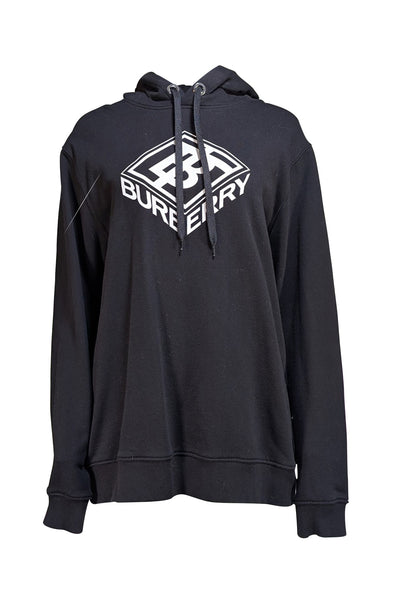 Burberry - Black w/ White Logo Middle Sweatshirt Sz L - Current Boutique