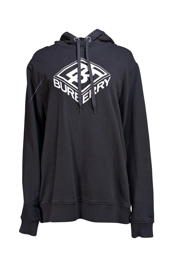 Burberry - Black w/ White Logo Middle Sweatshirt Sz L - Current Boutique