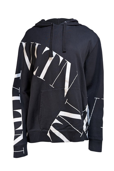 Valentino - Black & White Logo Sweatshirt Sz XL - Current Boutique