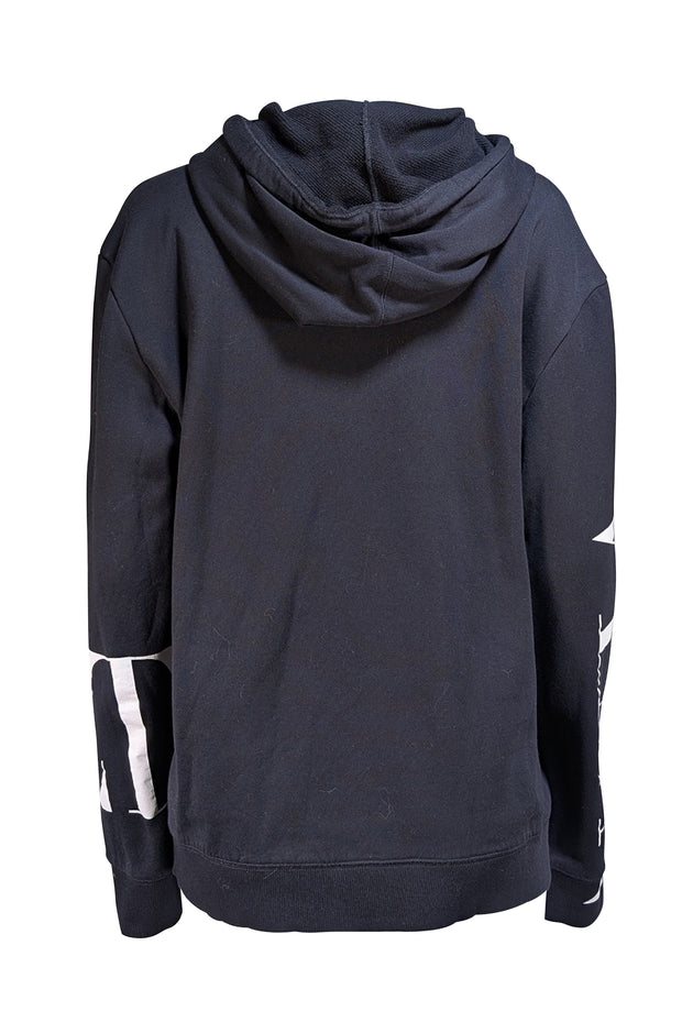 Valentino - Black & White Logo Sweatshirt Sz XL - Current Boutique
