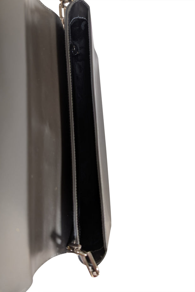 Ferragamo - Silver Leather Shoulder Bag - Current Boutique