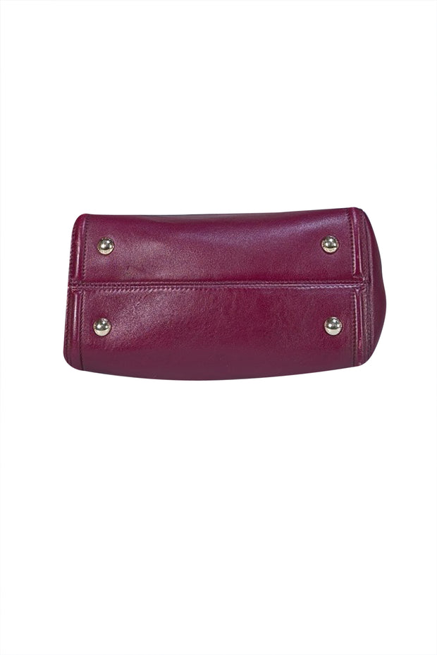 Lanvin - Maroon Leather Top Handle Satchel Bag - Current Boutique