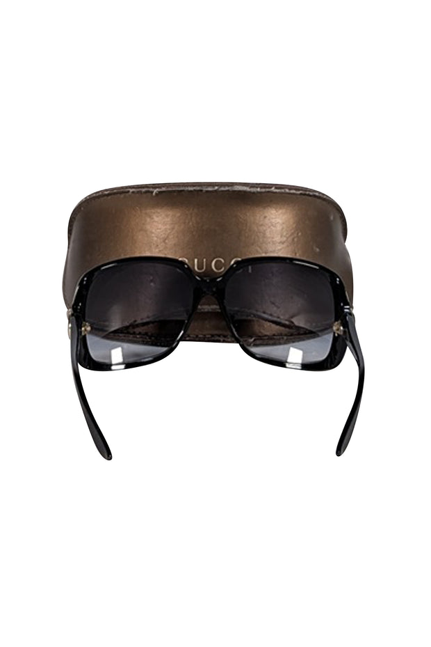 Gucci - Black Oversized Logo Sides Sunglasses - Current Boutique