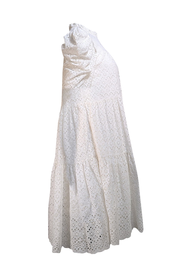 Ulla Johnson - White Eyelet Lace Short Sleeve Dress Sz 4