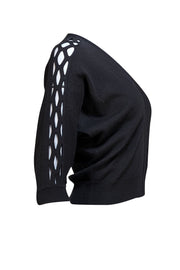 Chloe - Black V-neck Cutout Detail Sweater Sz XS - Current Boutique