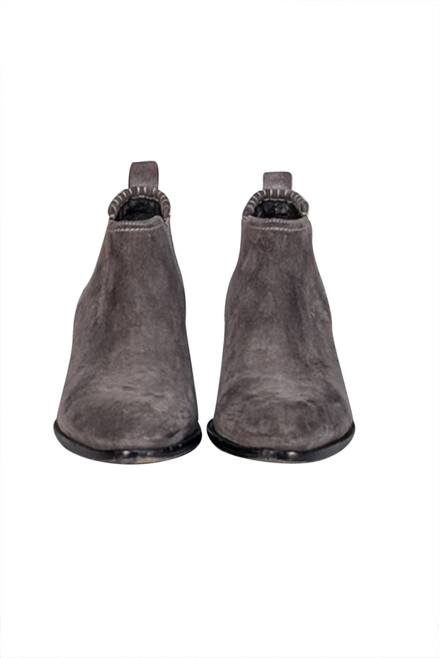 Alexander Wang - Grey Suede Short Ankle Booties Sz 6 - Current Boutique