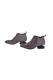 Alexander Wang - Grey Suede Short Ankle Booties Sz 6 - Current Boutique