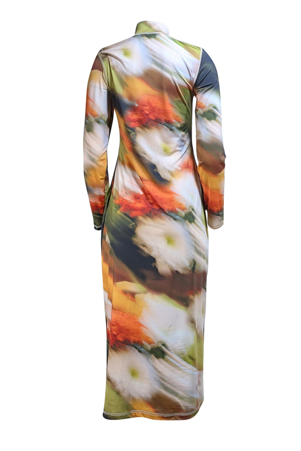Stine Goya - Cream, Orange, Brown &amp; Green Long Sleeve Mock Neck Dress Sz M/L - Current Boutique