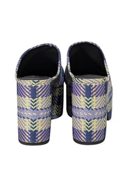 Larroude - Purple, Green, & Yellow Plaid Platform Mule Clogs Sz 8.5 - Current Boutique