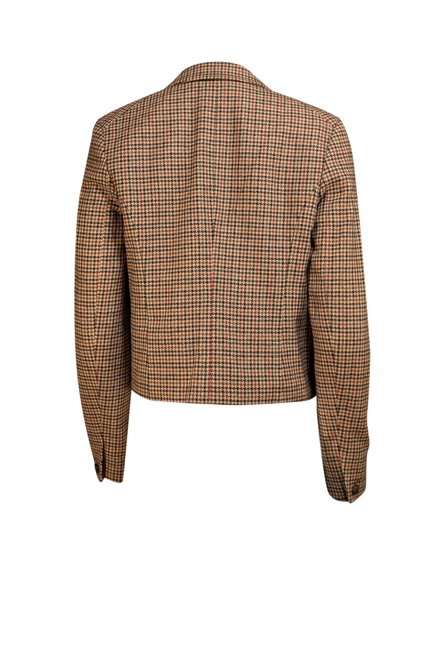 Rag & Bone - Tan Houndstooth Wool Cropped "Elle" Blazer Sz 8 - Current Boutique