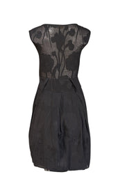 Valentino - Black Brocade Cotton Sleeveless Dress Sz 4 - Current Boutique