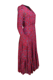 Veronica Beard - Magenta Purple Floral Midi Dress Sz 2 - Current Boutique