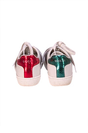 Gucci - White Leather Signature Side Stripe Sneakers Sz 7