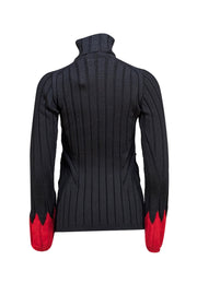 Alexander McQueen - Black Ribbed Turtle Neck Sweater Sz M - Current Boutique