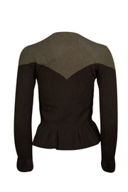 Minnie Rose - Black Cashmere Peplum Sweater Sz XS - Current Boutique