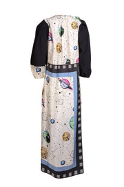 Baum Und Pferdgarten - Ivory & Black Cosmos Print "Ajani" Midi Dress Sz L - Current Boutique