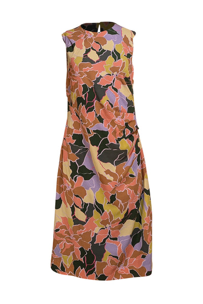Dries Van Noten - Tan, Green, Lavender, & Peach Print Dress Sz 6