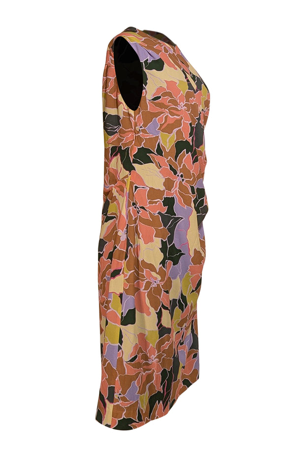 Dries Van Noten - Tan, Green, Lavender, & Peach Print Dress Sz 6