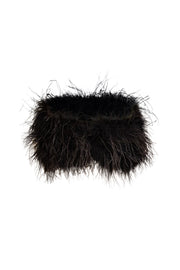 Lamarque - Black "Zaina" Feather Bustier Top Sz S - Current Boutique