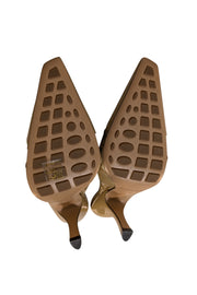 Bottega Veneta - Beige "Bunnie" Patent Leather Mule Heels Sz 10 - Current Boutique
