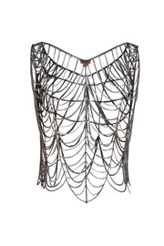 Chan Luu - Silver Gunmetal Layered Body Necklace Sz S - Current Boutique