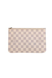 Louis Vuitton - White Damier Pochette Wristlet - Current Boutique