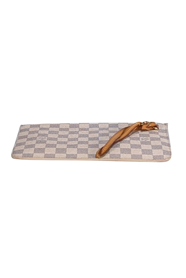 Louis Vuitton - White Damier Pochette Wristlet - Current Boutique